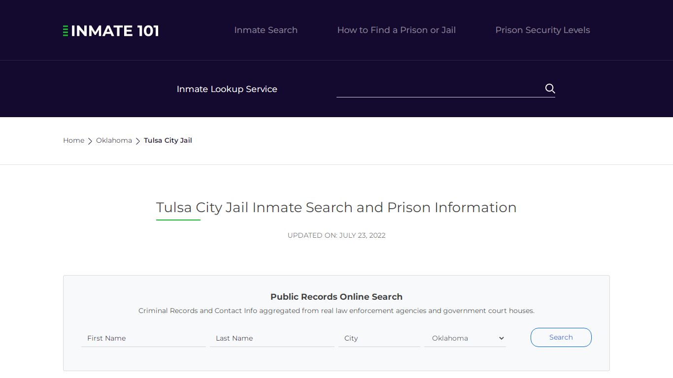 Tulsa City Jail Inmate Search, Visitation, Phone no ...