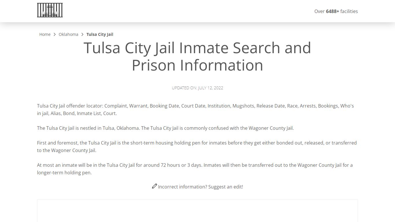 Tulsa City Jail Inmate Search, Visitation, Phone no ...